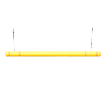 Global Industrial Clearance Bar, 80inL, Yellow with Red Tape, HDPE 670751